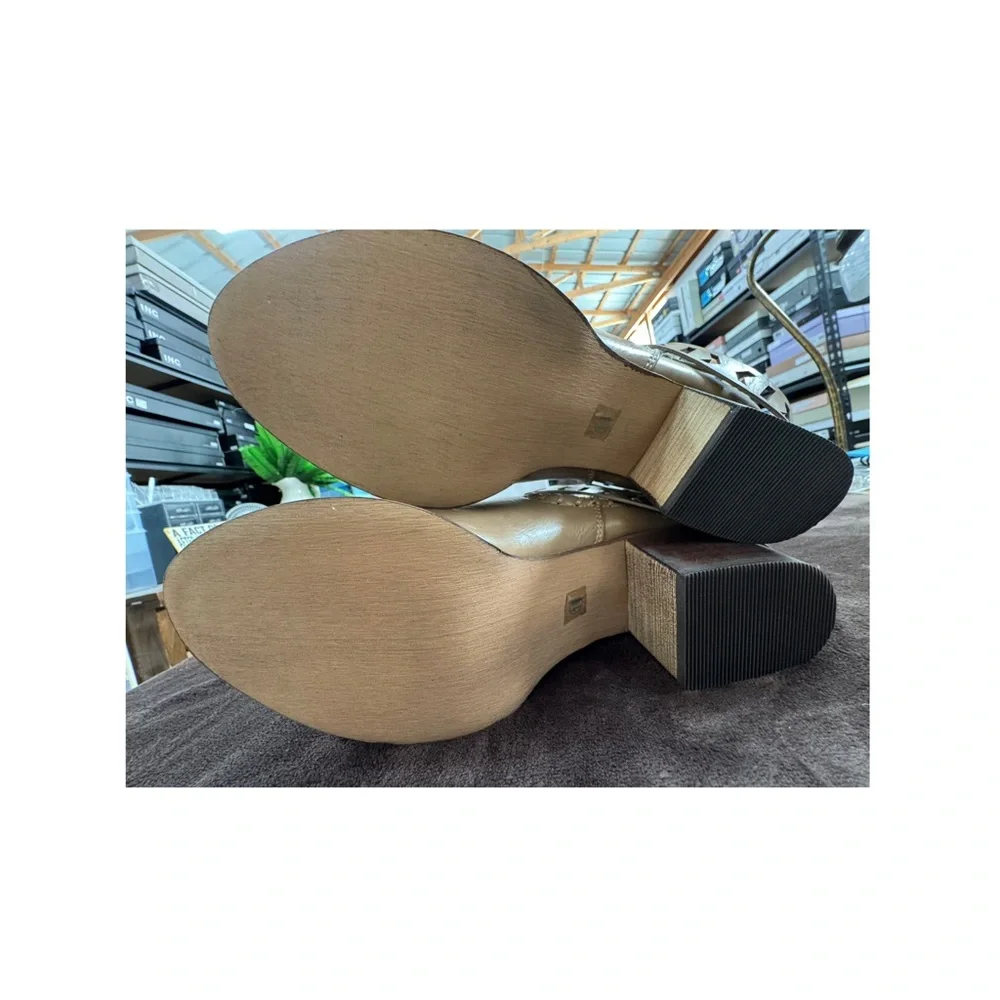 A Rider Girl Tan Strappy Women's Ankle Boots - Picture 8 of 10